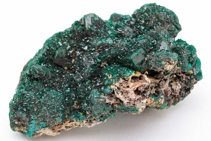 Sparkling Dioptase Crystals with Mimetite - N'tola Mine, Congo #209685